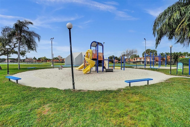 community play area featuring a yard