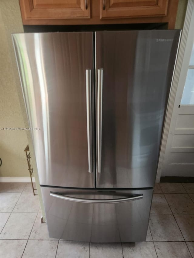 details featuring stainless steel refrigerator