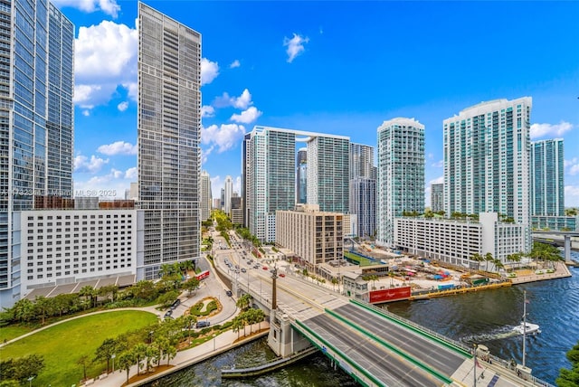 view of city featuring a water view