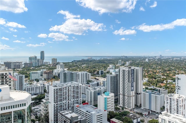 property's view of city featuring a water view