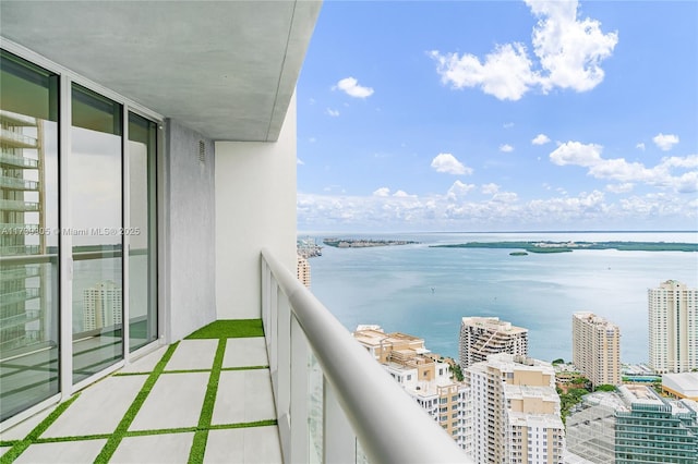 balcony with a water view