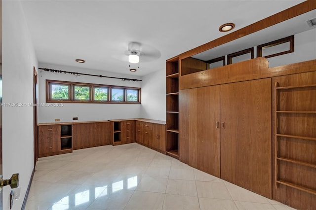 interior space featuring light tile patterned flooring