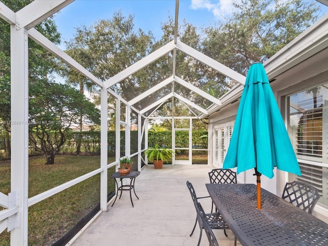 view of sunroom