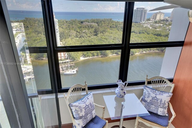 936 Intracoastal Dr Unit 21A, Fort Lauderdale, FL 33304 - sunroom / solarium with a water view