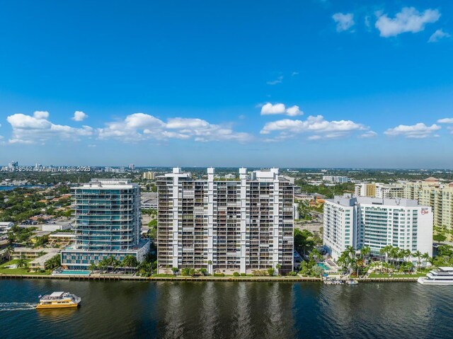 936 Intracoastal Dr Unit 21A, Fort Lauderdale, FL 33304 - birds eye view of property featuring a water view and a city view