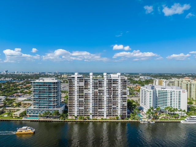 936 Intracoastal Dr Unit 21A, Fort Lauderdale, FL 33304 - birds eye view of property featuring a water view and a city view