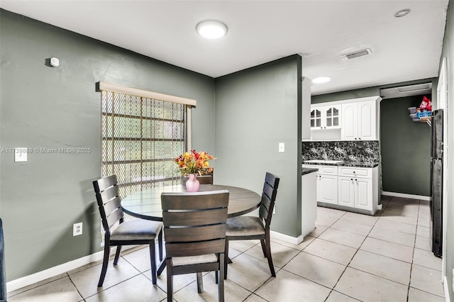 view of tiled dining room