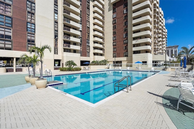 view of pool with a patio