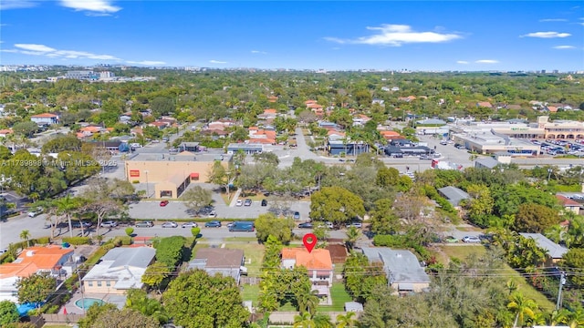 birds eye view of property with a residential view