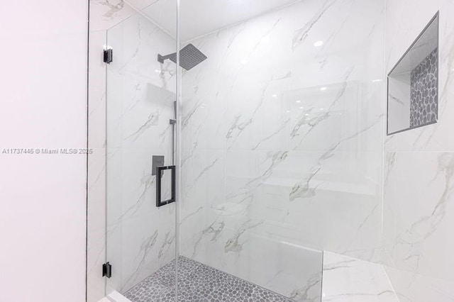 bathroom featuring walk in shower