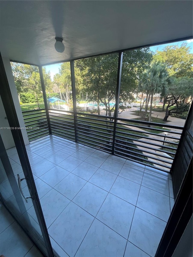 view of unfurnished sunroom