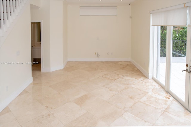 empty room with french doors