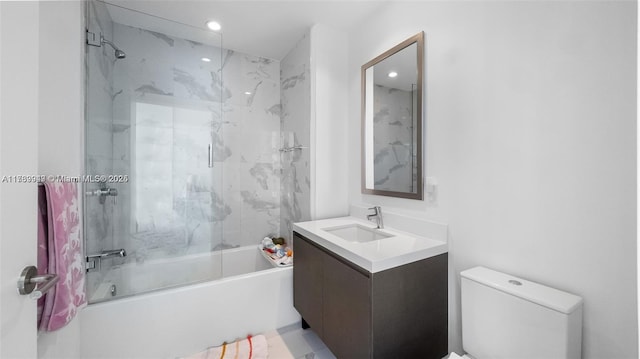 851 NE 1st Ave Unit 3303, Miami, FL 33132 - full bathroom featuring vanity, enclosed tub / shower combo, and toilet
