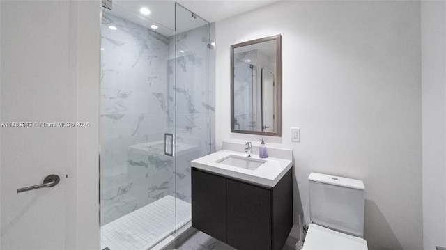 851 NE 1st Ave Unit 3303, Miami, FL 33132 - bathroom featuring walk in shower, vanity, and toilet