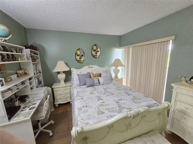 bedroom with a textured ceiling