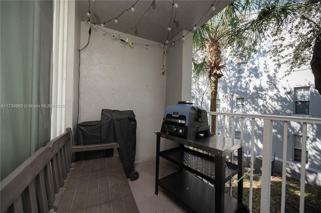 balcony with central AC and grilling area