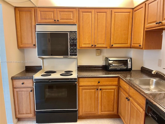 kitchen with sink, range with electric cooktop, and dishwasher