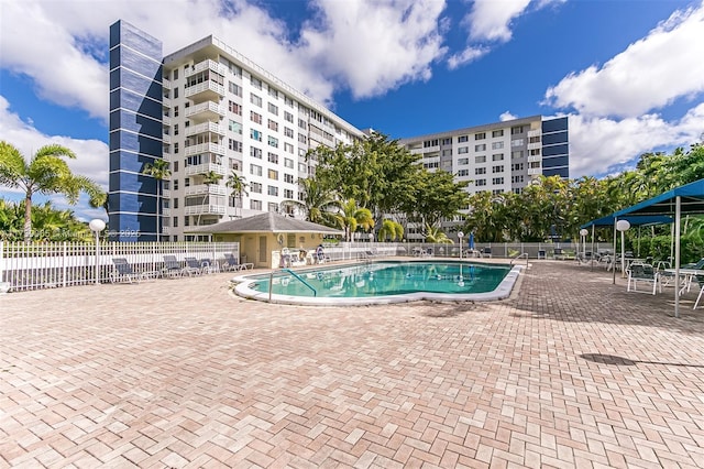 view of pool with a patio area