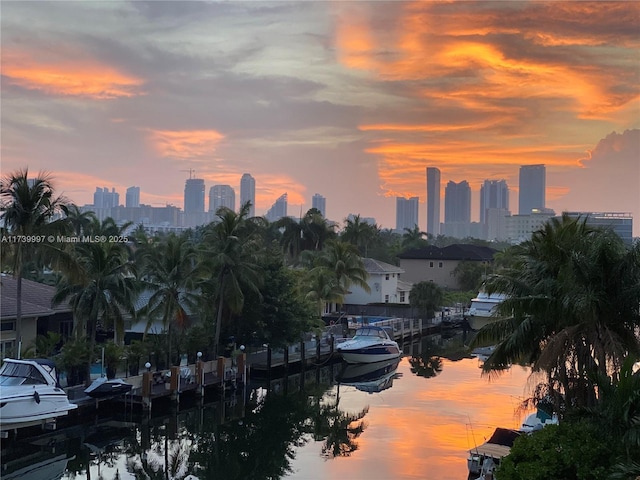 water view featuring a city view