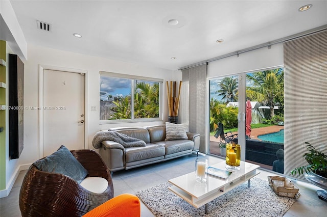 living room with plenty of natural light