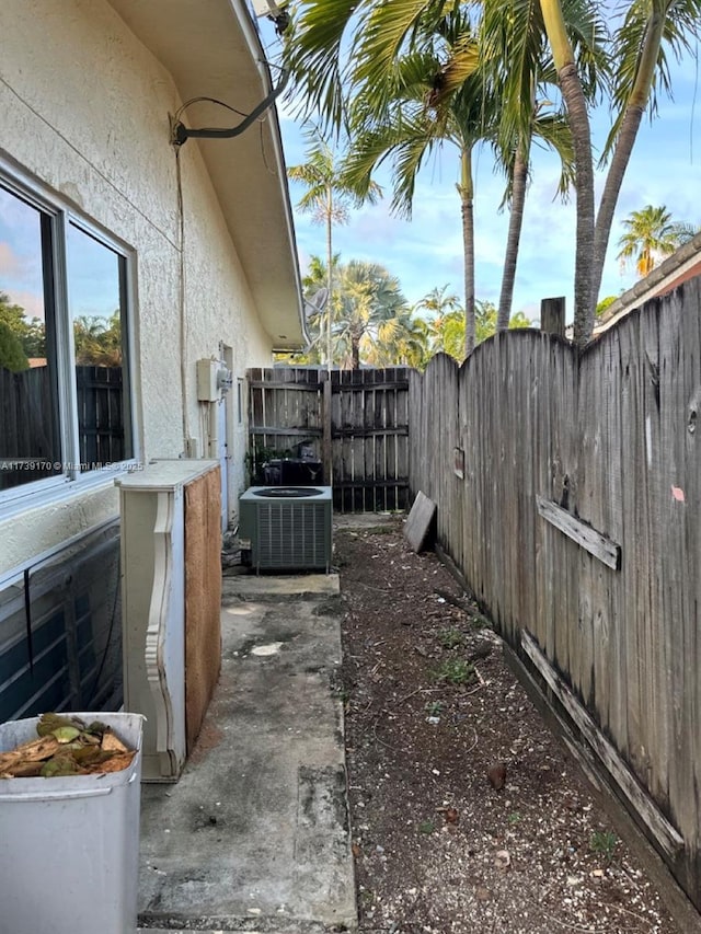 view of home's exterior featuring central AC