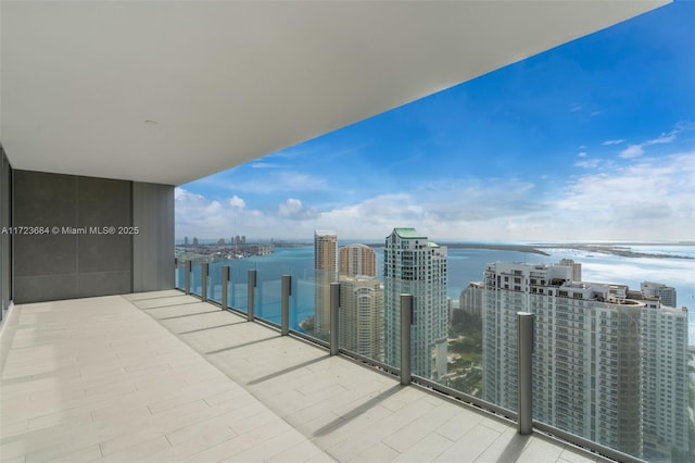 balcony with a water view