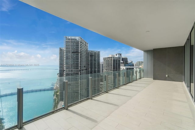 balcony with a water view