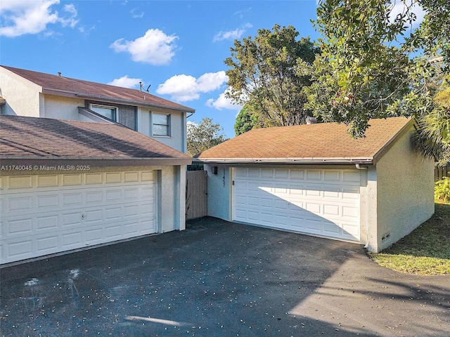 view of detached garage