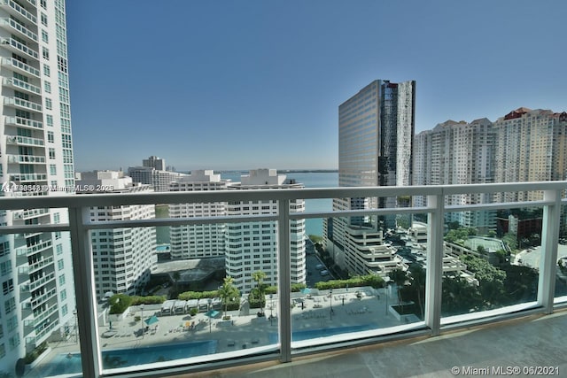 balcony with a water view