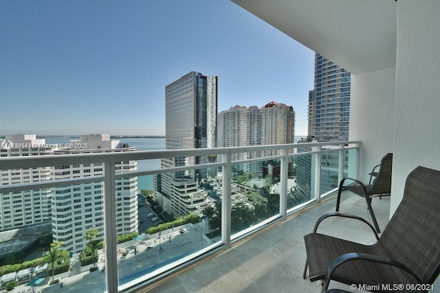 balcony with a water view