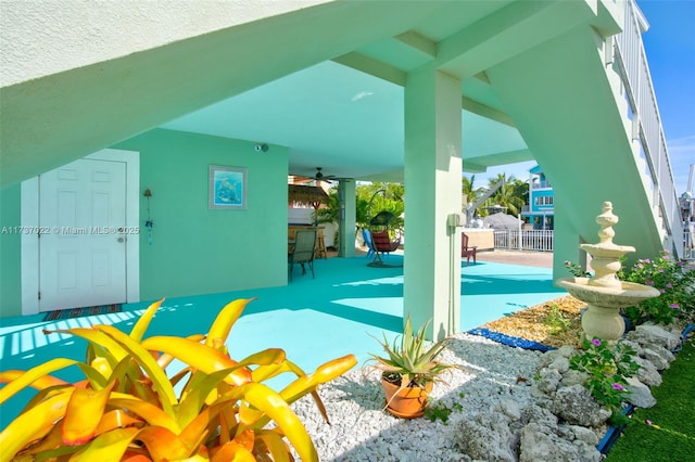 view of patio / terrace with ceiling fan