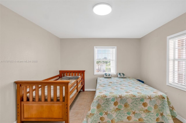 view of tiled bedroom