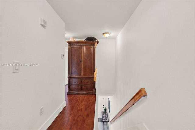 corridor featuring dark hardwood / wood-style flooring