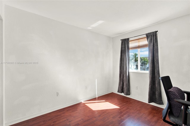 home office featuring hardwood / wood-style flooring