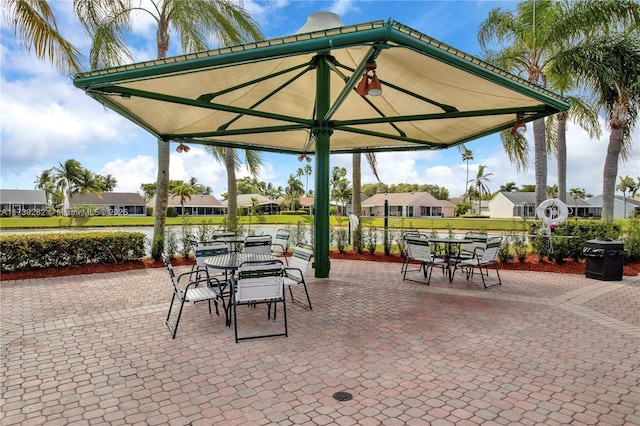 view of patio / terrace with a gazebo