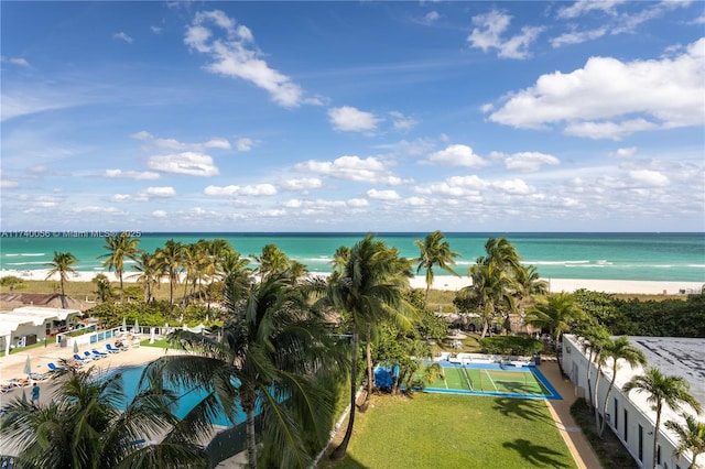 water view with a view of the beach