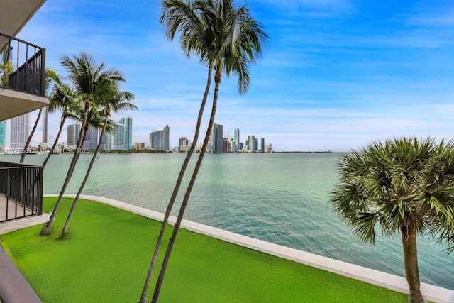 property view of water featuring a view of city