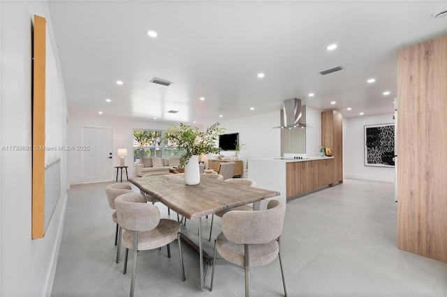326 SE 3rd St, Dania Beach, FL 33004 - dining room featuring recessed lighting, baseboards, and finished concrete flooring