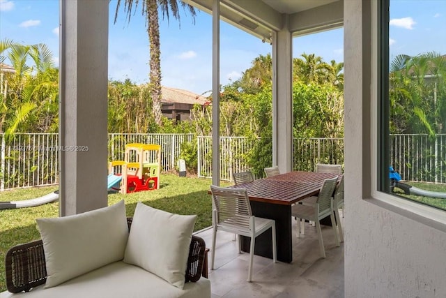 view of sunroom