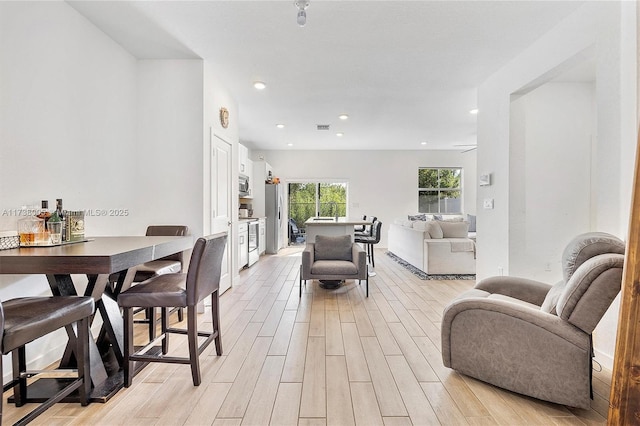 living room featuring light hardwood / wood-style flooring