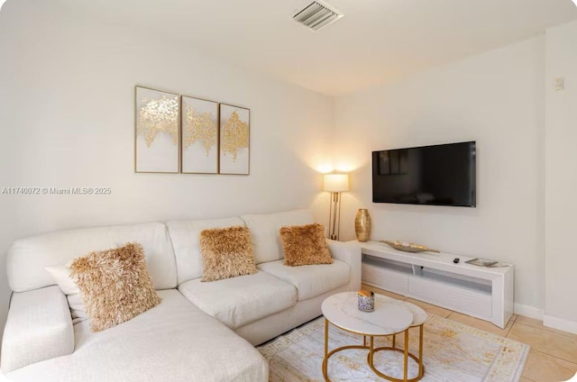 view of tiled living room