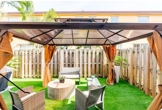 view of patio / terrace featuring a gazebo