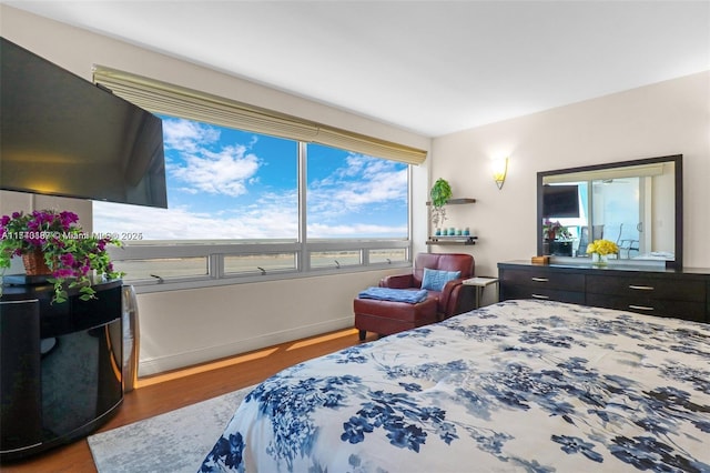 bedroom featuring hardwood / wood-style flooring