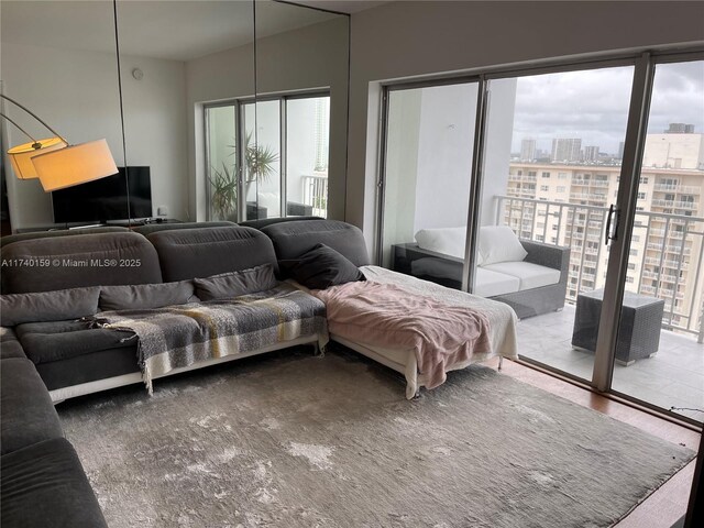 bedroom featuring dark hardwood / wood-style floors