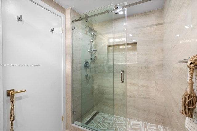 bathroom with an enclosed shower