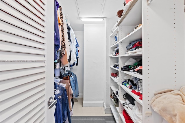 view of walk in closet