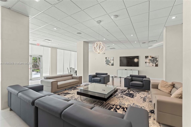 3001 S Ocean Dr Unit 647, Hollywood, FL 33019 - living area featuring a paneled ceiling