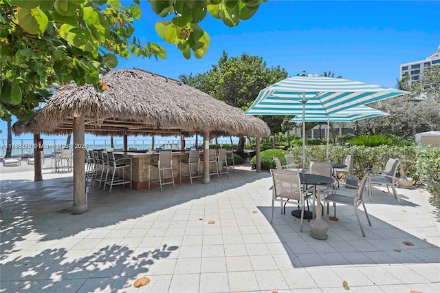 view of patio / terrace with outdoor dry bar