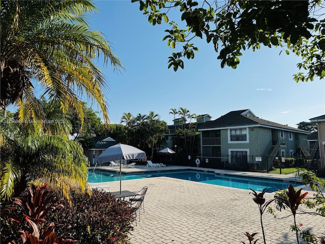 view of pool featuring a patio area