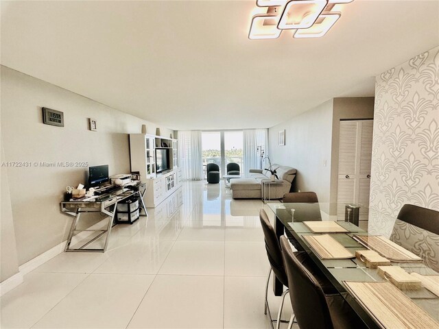 view of tiled dining area